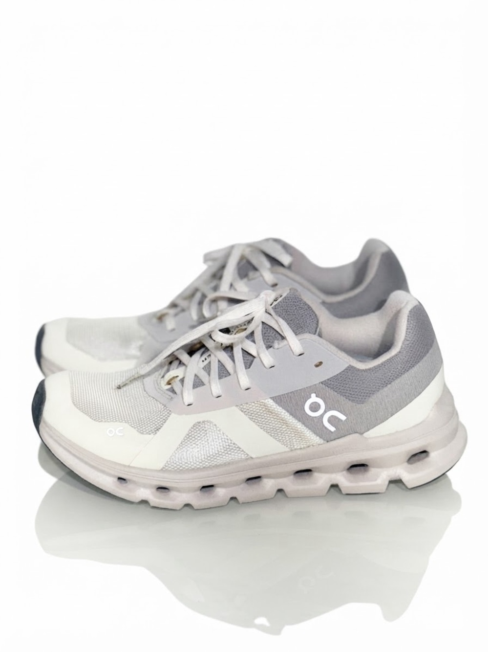 On Cloudrunner White Glacier Grey Running Shoes Sneakers Women’s Size 7.5